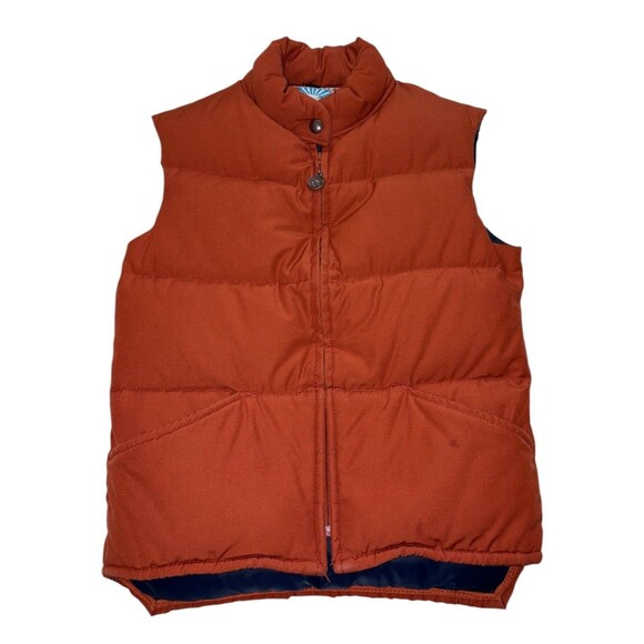 Vintage William Barry Goose Down Puffer Vest Struggle Gear Orange Men's Small - Picture 1 of 10